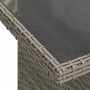 Detailaufnahme grauer vidaXL Gartenmöbel aus Polyrattan mit Glasplatte.