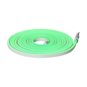 Aufgerolltes grünes Eglo LED-Leuchtband Flatneonled, 500 cm, für dekorative Außenbeleuchtung.