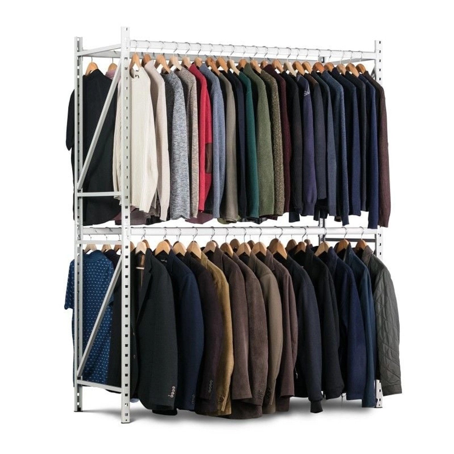 PROREGAL Kleiderständer HxBxT 200 x 100 x 60 cm Fachlast 140 kg & 2 Ebenen günstig online kaufen