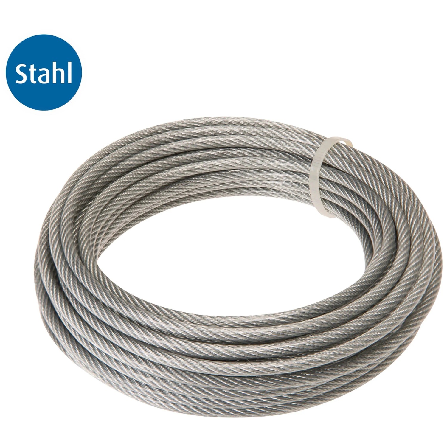 Conacord Stahldrahtseil Verzinkt PVC-Ummantelt Ø 3/4 mm x 10 m