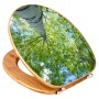 Banjado WC-Sitz aus Bambus mit Birkenwald-Motiv. Toilettendeckel aus Holz mit Universal-Scharnieren.