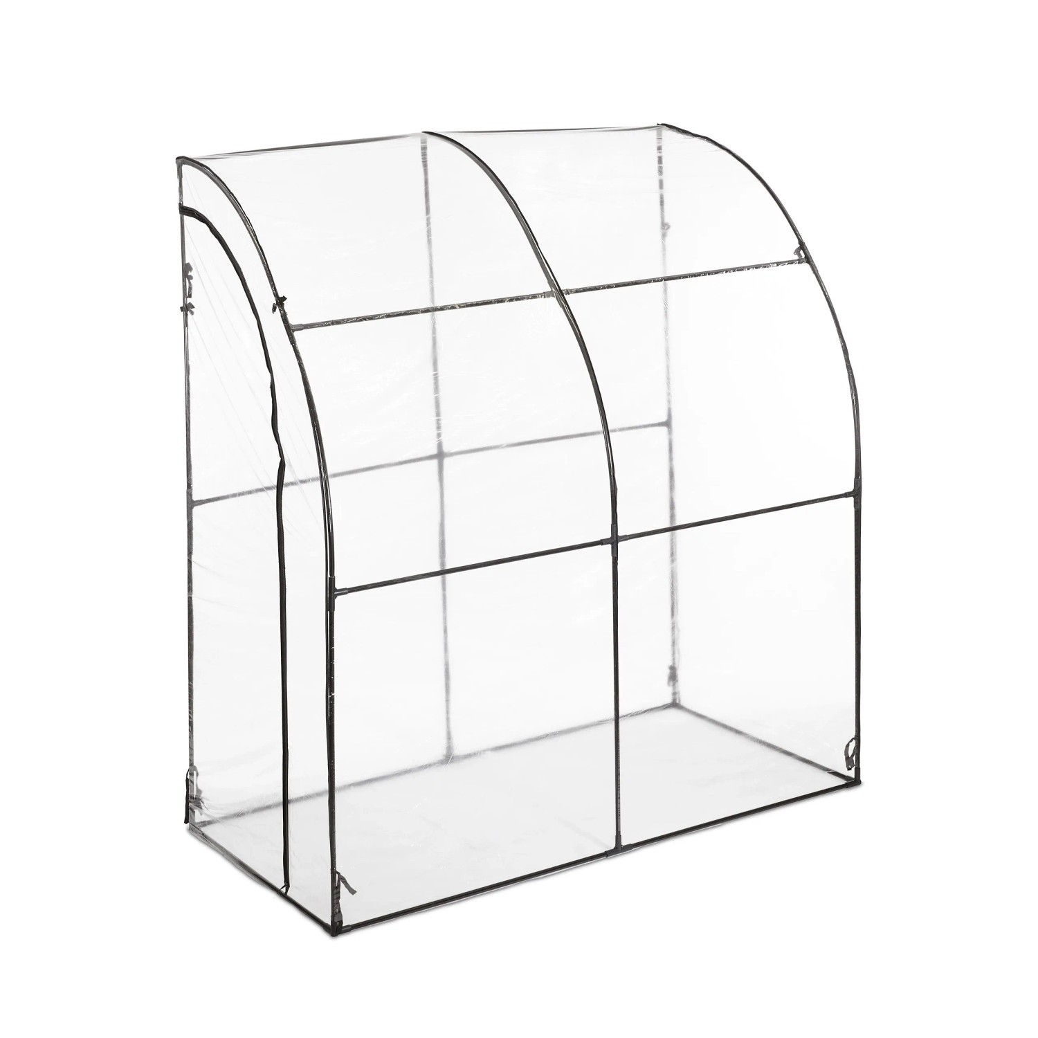 Relaxdays Tomatengewächshaus PVC Folie Transparent Schwarz Begehbar 215 x 200 x 100 cm 4,7 kg