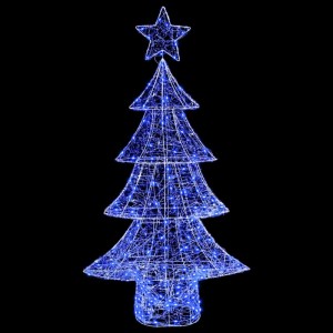 vidaXL Weihnachtsbaum mit 160 LEDs Blau 150 cm Acryl 42018979