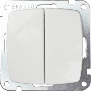 OBI Taster Medea Neutral Polarweiß mit Rahmen für die Unterputzmontage.