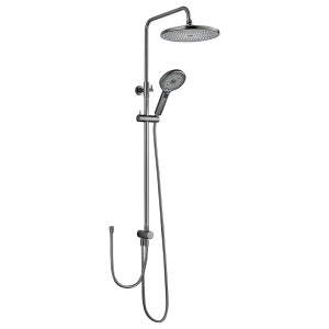 Schöner Wohnen Duschsystem Biella Industrial mit Kopf- und Handbrause.