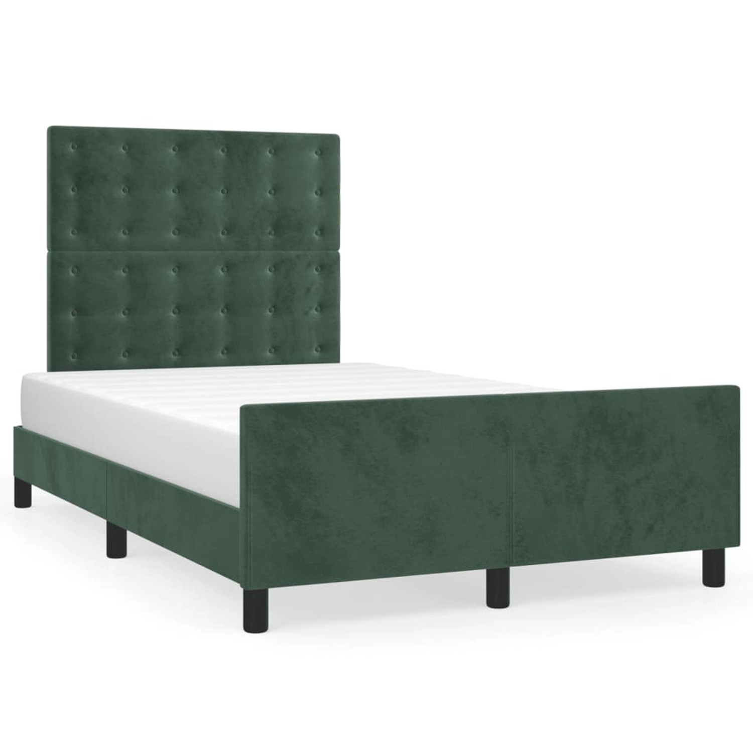 vidaXL Bettgestell mit Kopfteil Dunkelgrün 120x200 cm Samt Modell 61357451 günstig online kaufen