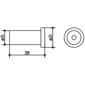 Technische Zeichnung Keuco Plan Handtuchhaken, verchromt, mit Maßangaben.