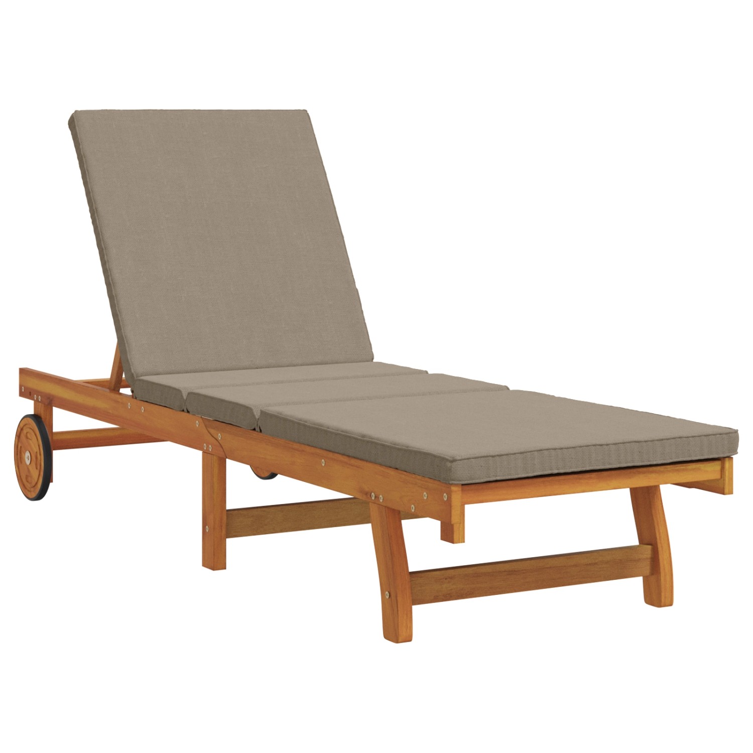 vidaXL Sonnenliege mit Rädern und Kissen Taupe Massivholz 4105538 günstig online kaufen