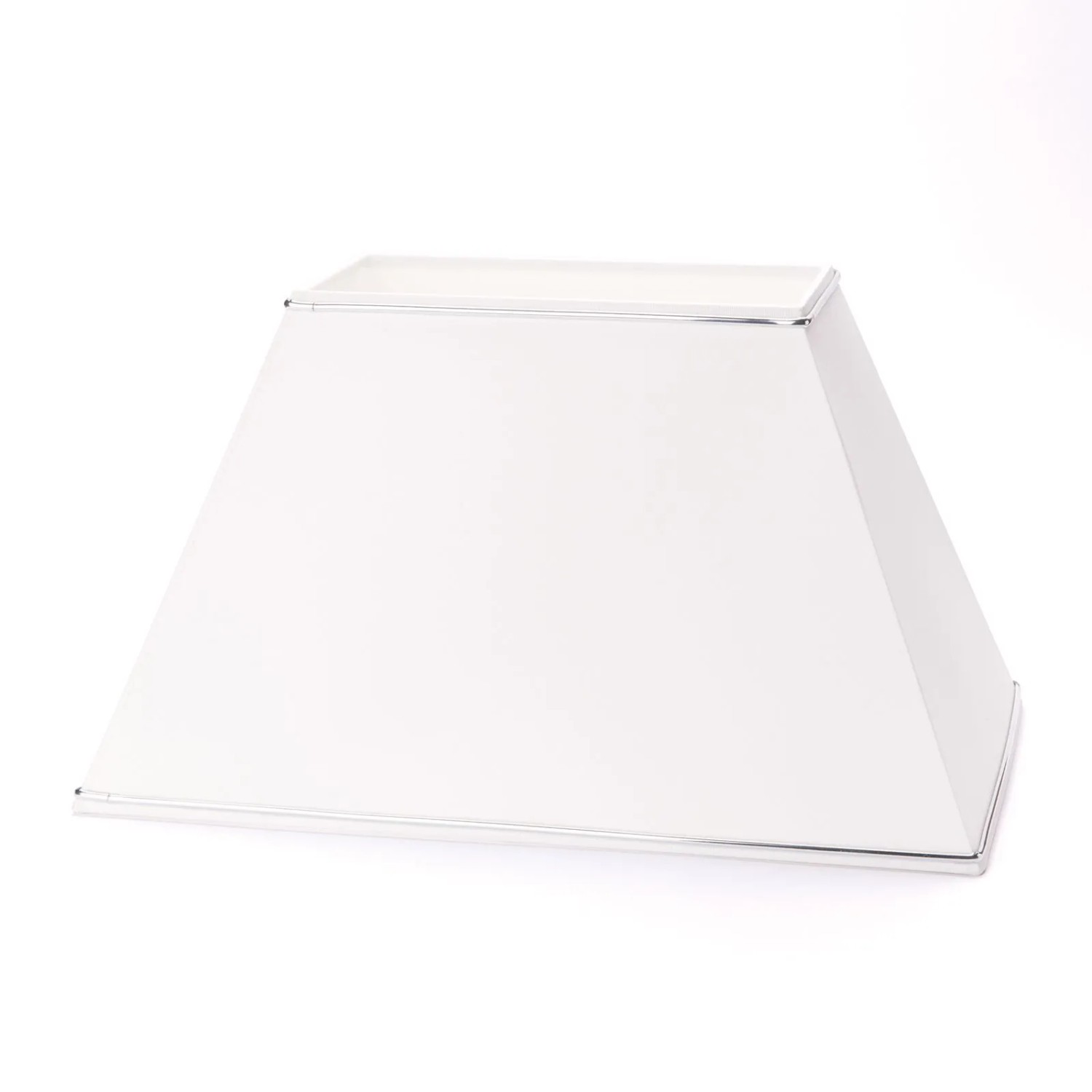 Orion Lightstyle Lampenschirm Weiß Rechteckig mit Silberkante 36 x 22 cm H 23 cm E27