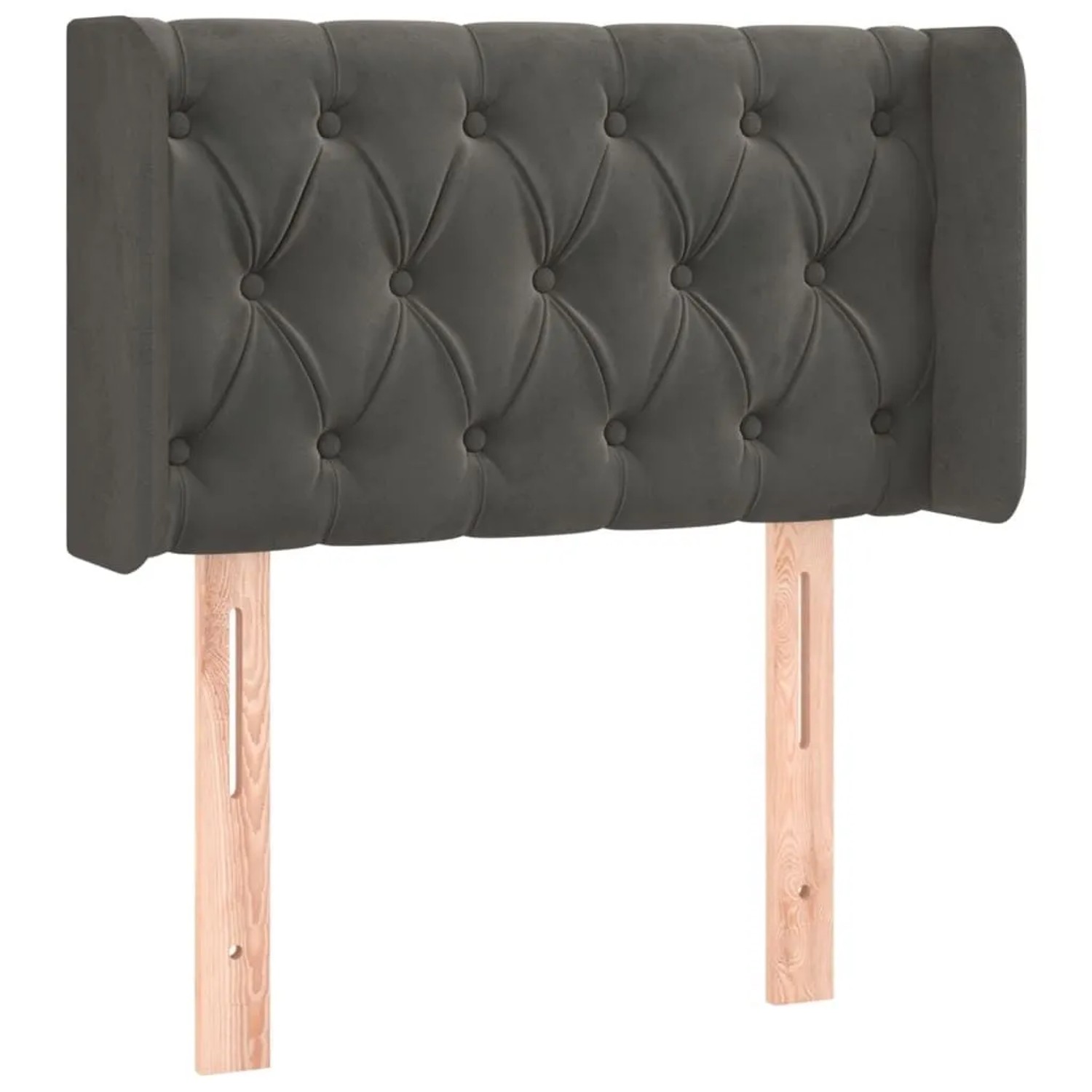 vidaXL Kopfteil mit Ohren Dunkelgrau 83x16x78/88 cm Samt 3119135
