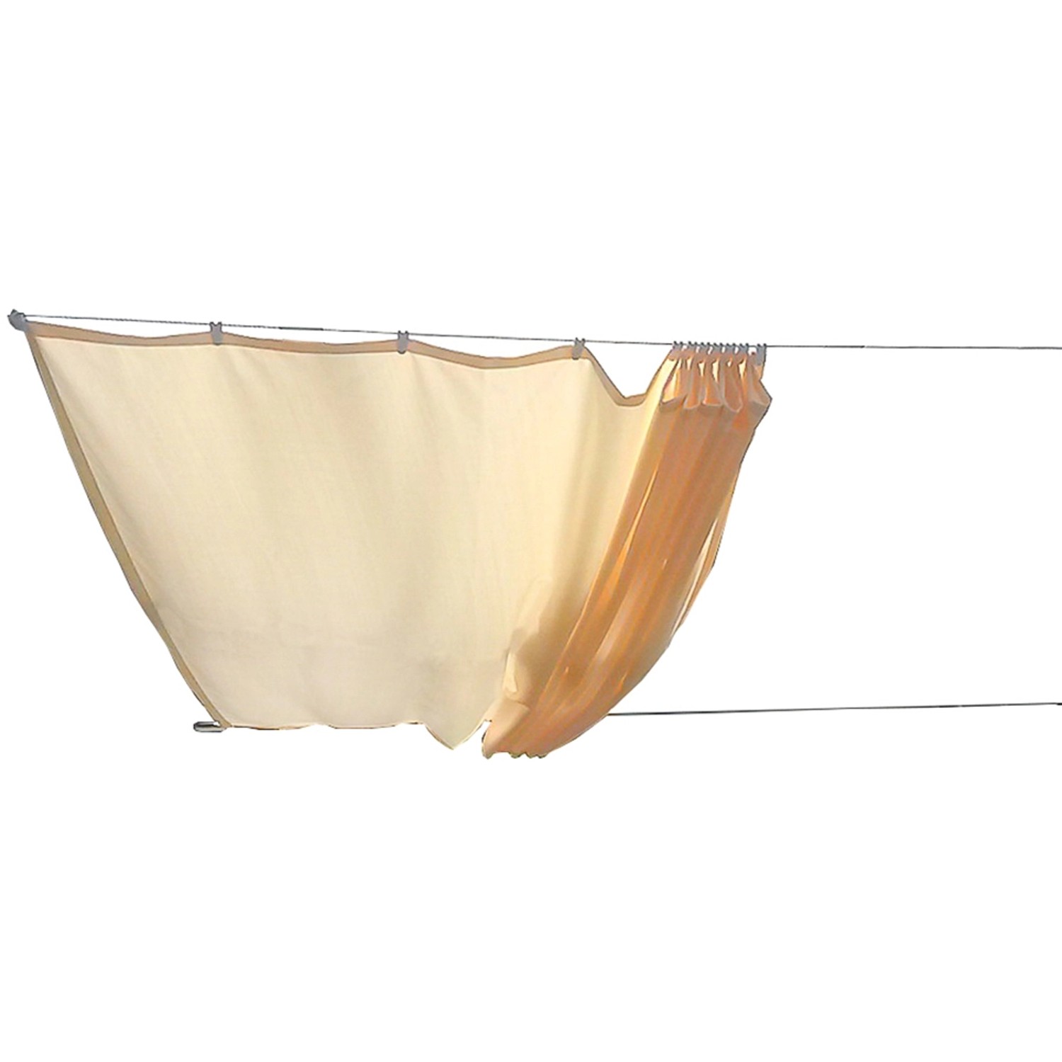 Peddy Shield Balkonbausatz inkl. Sonnensegel 270 cm x 140 cm Elfenbein