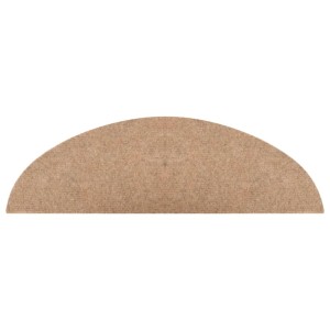Beige, selbstklebende Stufenmatte, 56x17x3 cm, aus Nadelfilz. Set mit 15 Stück für sicheren Halt auf Treppen.