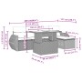 Braune 6-tlg. vidaXL Garten-Sofagarnitur aus Polyrattan mit Tisch und Kissen.