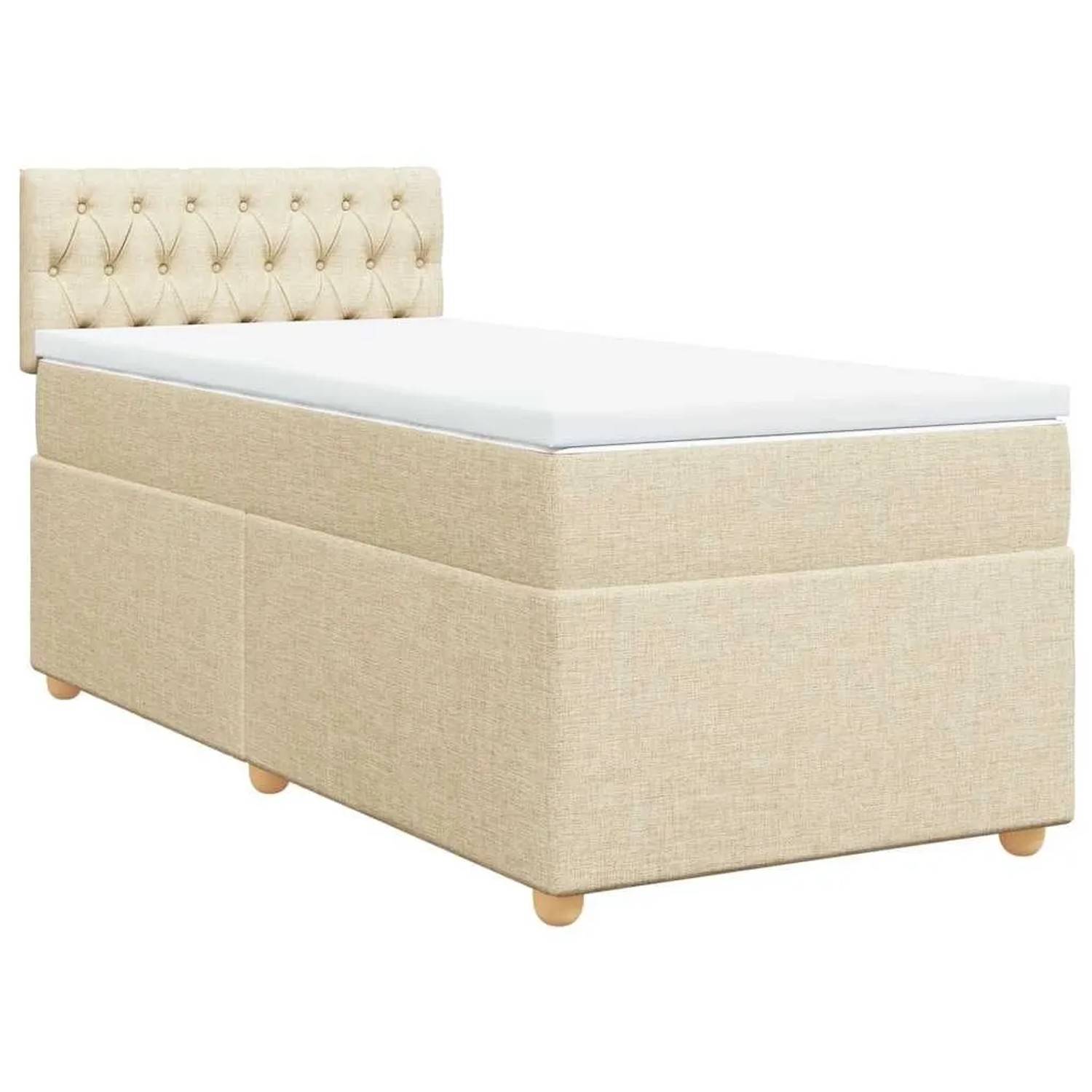 vidaXL Boxspringbett mit Matratze Creme 80x200 cm Stoff 3288819 günstig online kaufen