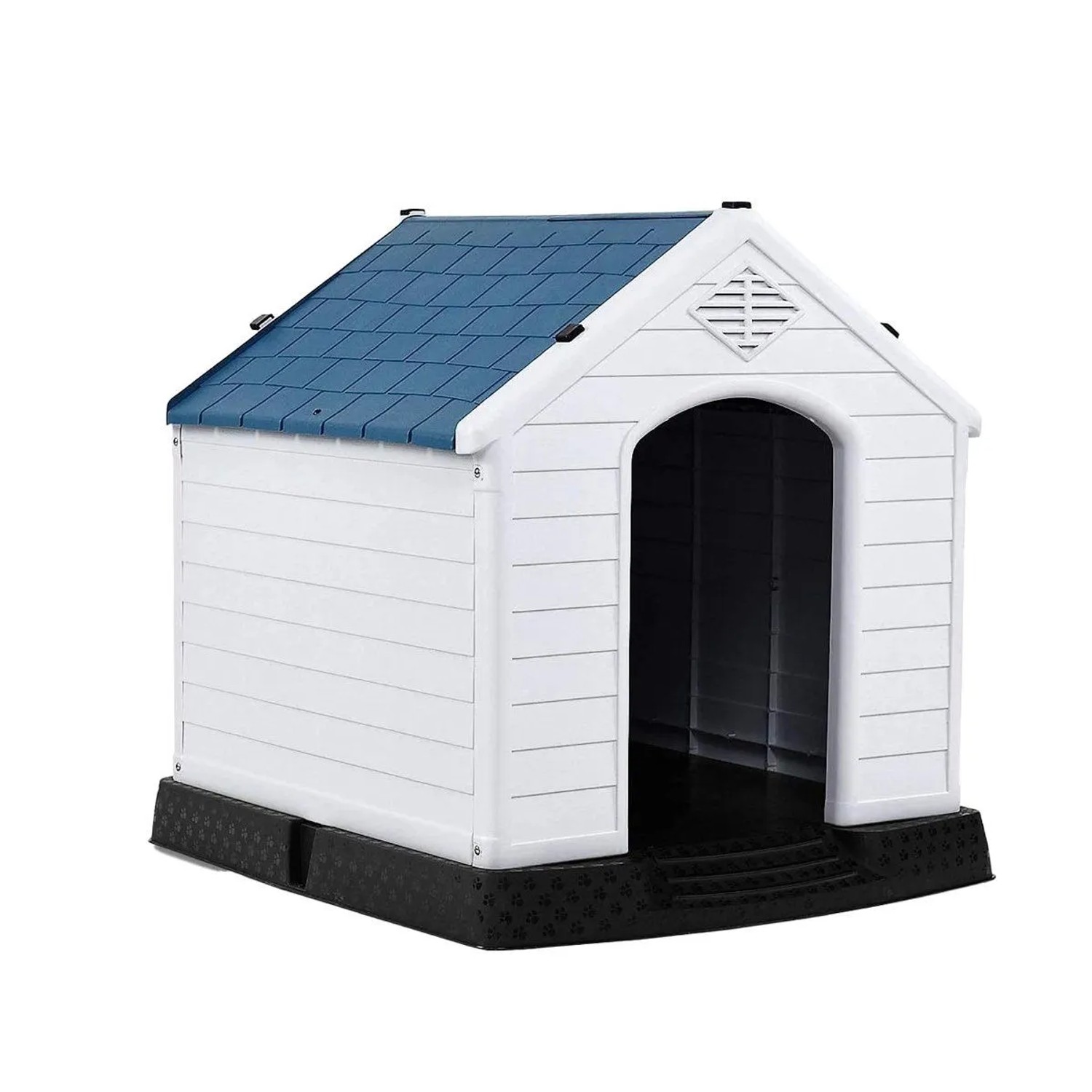Costway Hundehütte Hundehaus Blau & Weiß 70 x 65 x 71.5 cm
