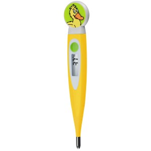 DieMaus Fieberthermometer Digital für Kinder, Ente-Motiv, gelb. Digitalanzeige.