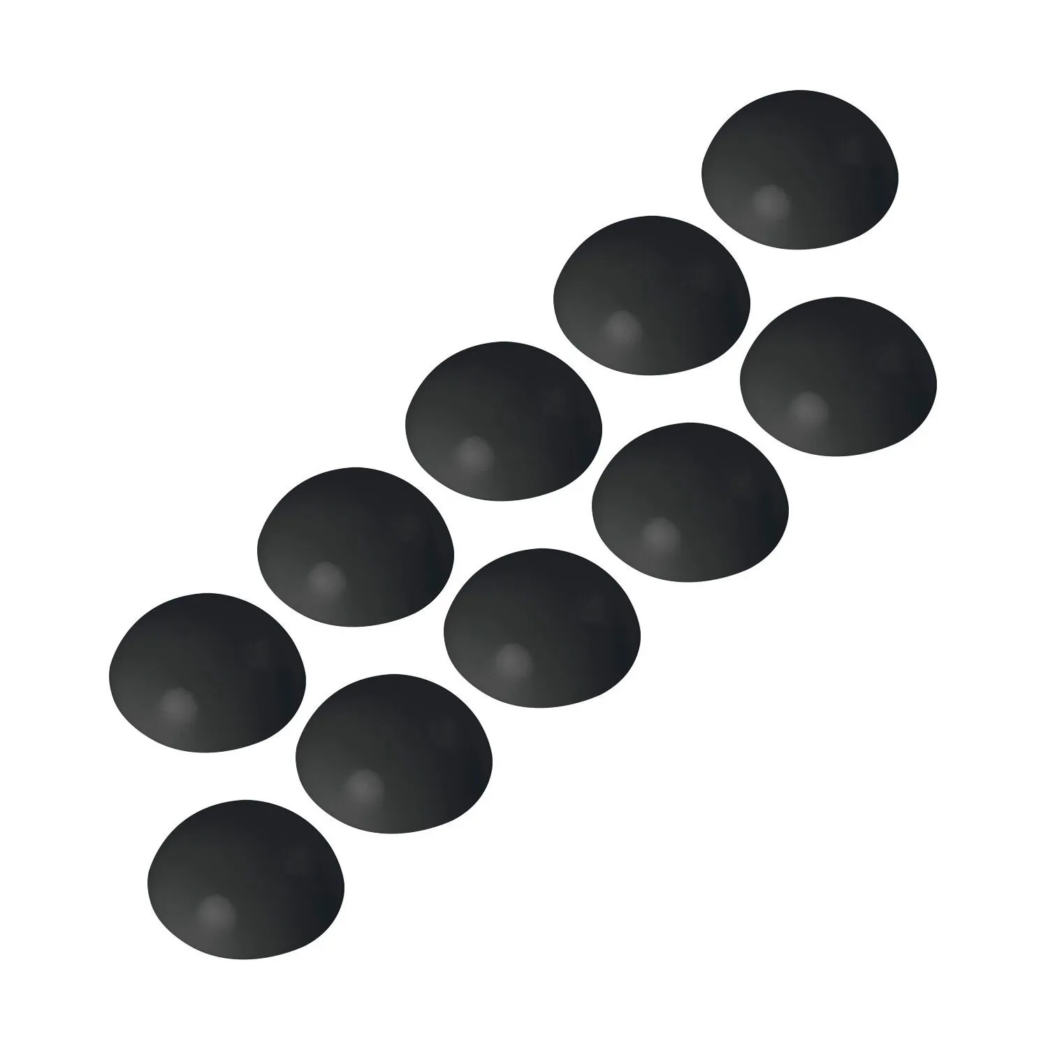 vasalat Set Wand-Türstopper Selbstklebend Ø 32 mm H 12 mm Schwarz 10 Stück