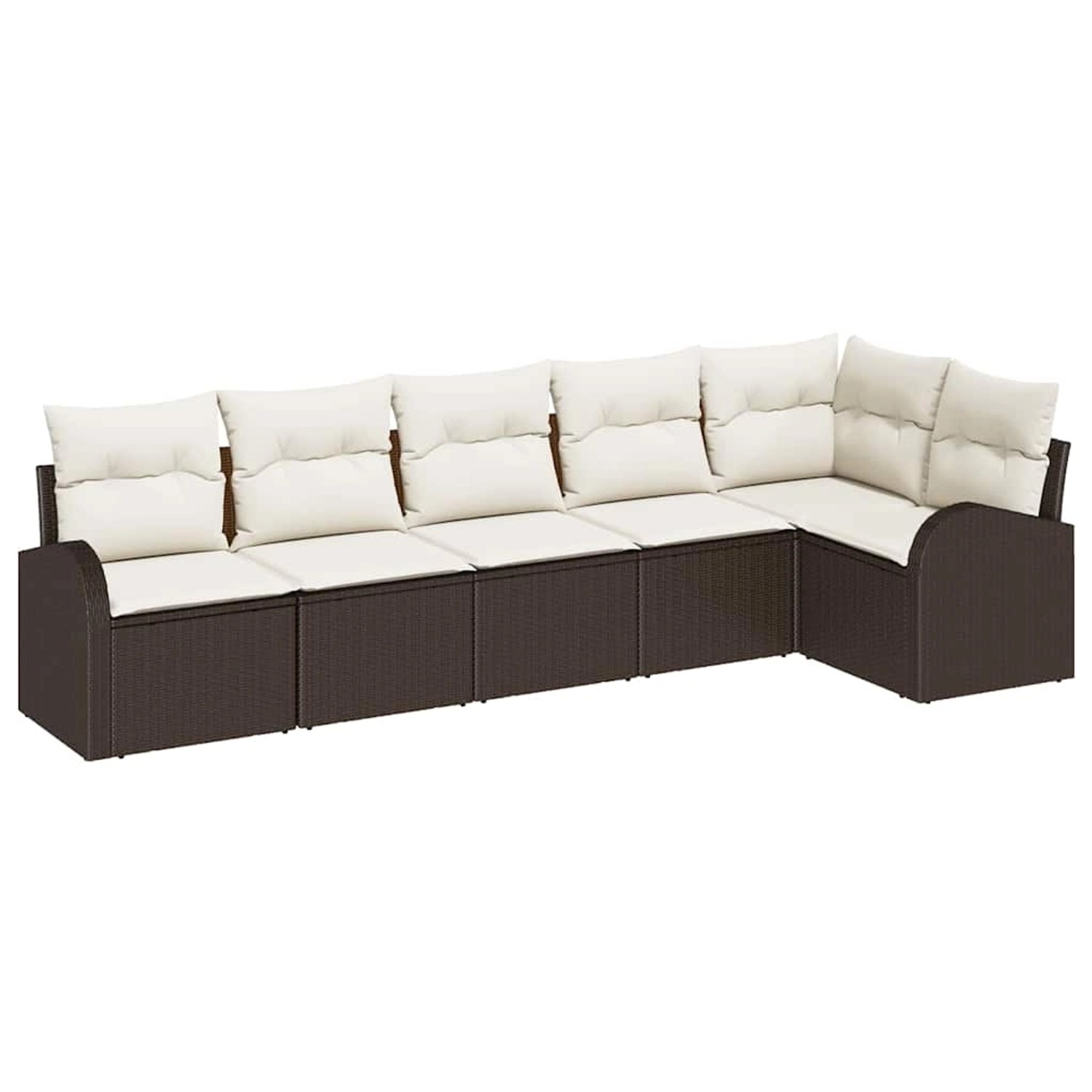 vidaXL Garten-Sofa-Set mit Kissen 6-Tlg Braun Poly Rattan 3346058 günstig online kaufen