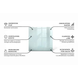 Tulup Tischplatte Klarglas Tischplatte 60x60 cm Transparente Glastischplatte Quadratische Tischplatte Transparente Glasplatte für Couchtisch