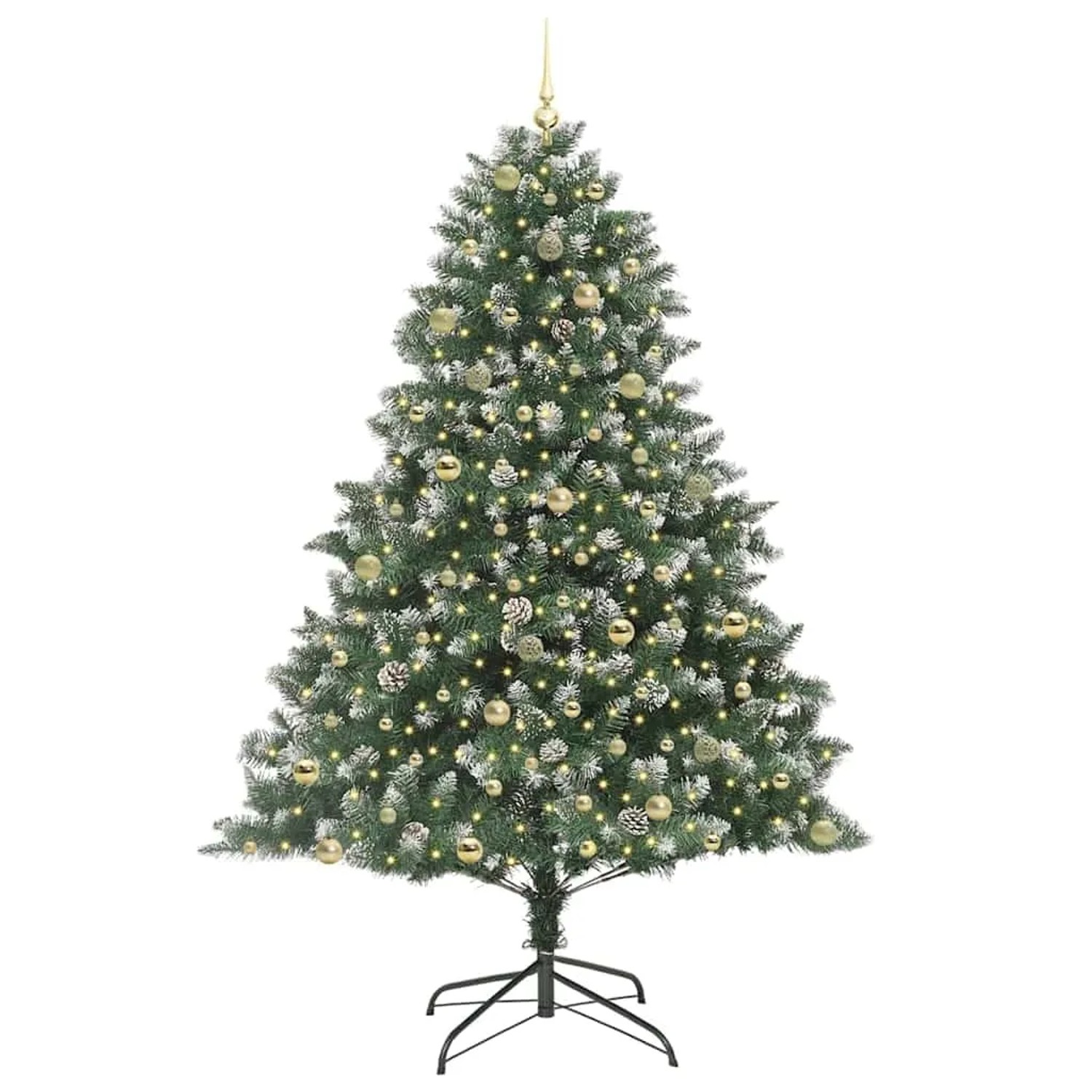 vidaXL Künstlicher Weihnachtsbaum mit 300 LEDs Grün 160 x 160 x 240 cm 3395261
