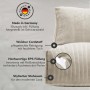 Beiger mokebo Sitzsack aus Cord, Detailaufnahme des Materials und der Füllung.