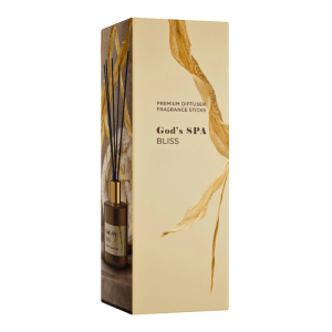 Dekohelden24 Luxus Raumduft Diffuser Jasmin-Geranie in goldener Verpackung. Edler Glasflakon mit Duftstäbchen.