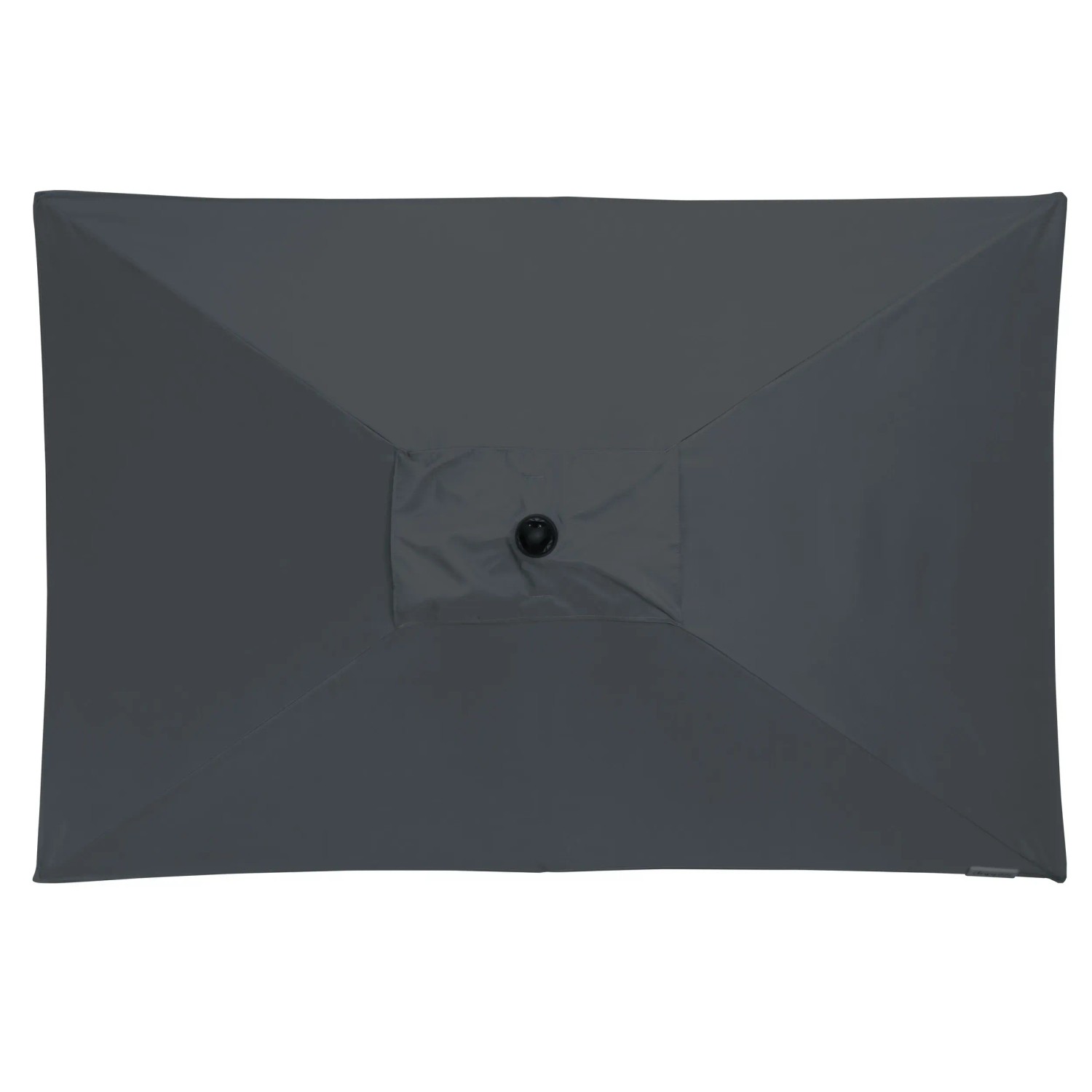 Draufsicht des anthrazitfarbenen Doppler Active Marktschirms, 210x140 cm, mit Knickfunktion.