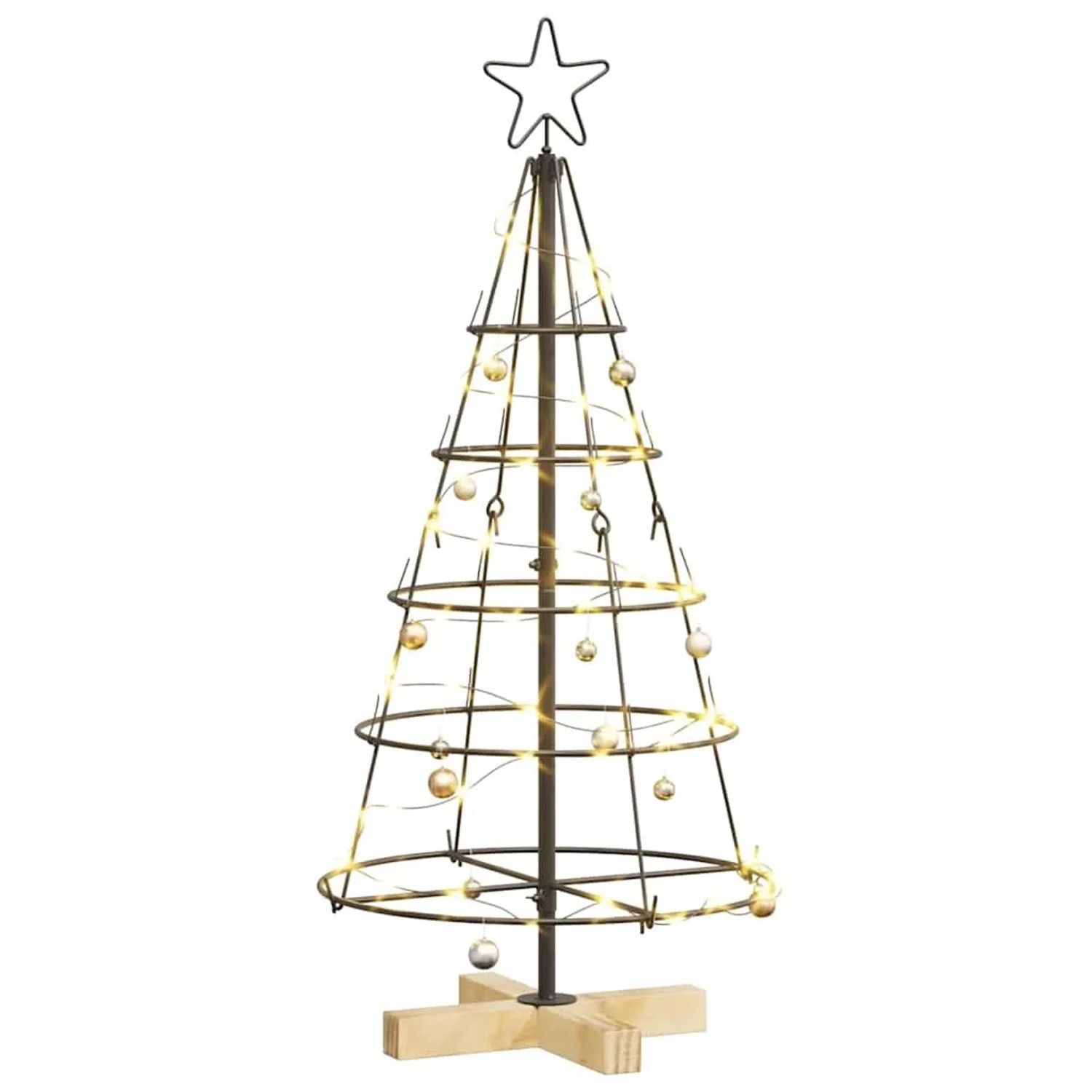 vidaXL Weihnachts-Tannenzapfenbaum mit Ständer Schwarz 90 cm Stahl 42019158