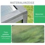 Detailansicht: Graues Outsunny Gewächshaus aus Tannenholz mit Polycarbonatplatten.