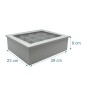 Weiße Bambus Teebox mit 12 Fächern und Sichtfenster, Maße 28x23x9 cm, für Teebeutel Aufbewahrung.