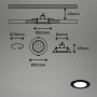 Skizze: Briloner LED Einbaustrahler Set, dimmbar, RGB CCT, IP65, Maße und Details.