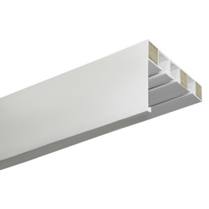 Weiße Gardinia Vorhangschiene P2Ü, 250 cm lang, für die Deckenmontage und flexible Fensterdekoration.
