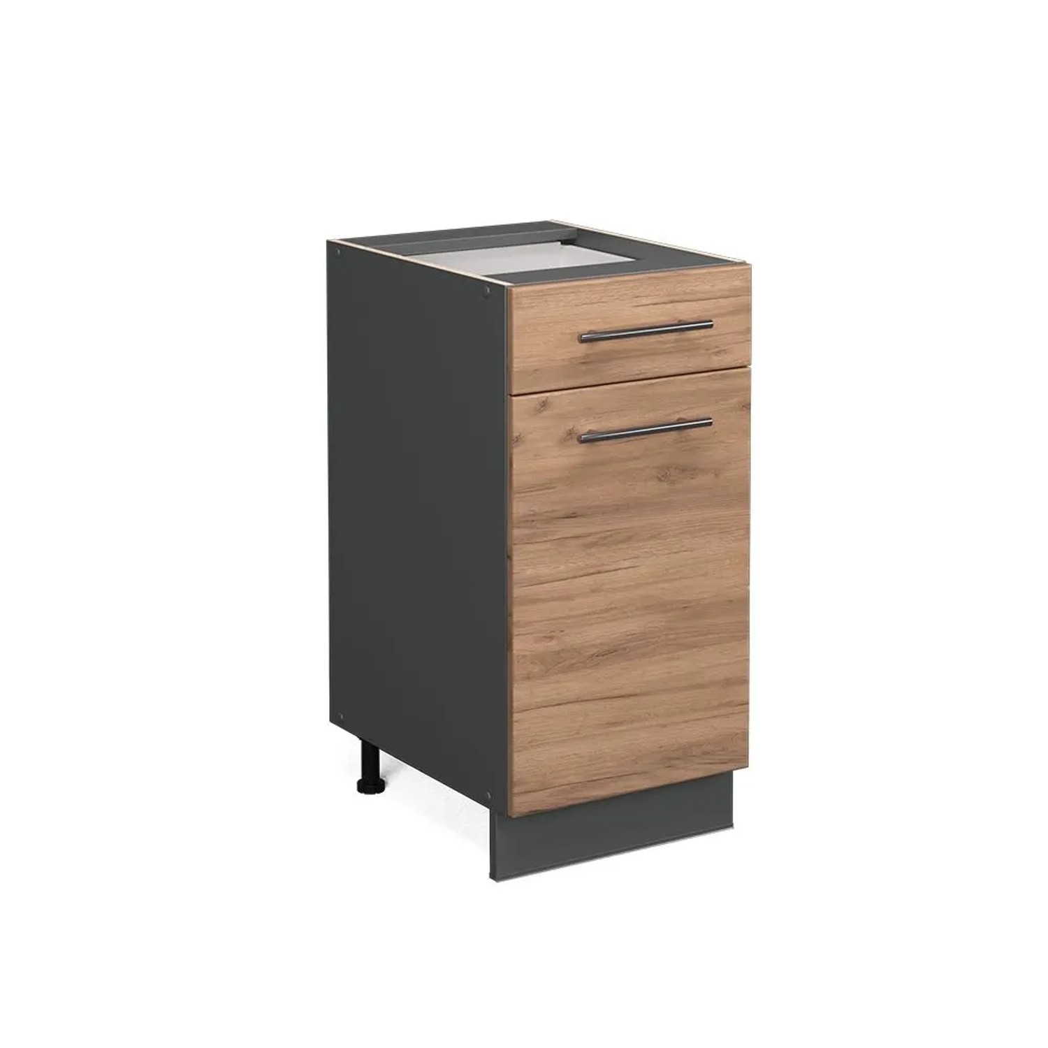 Vicco Küchenunterschrank Fame-Line Goldkraft Eiche Anthrazit 40 cm ohne Arbeitsplatte