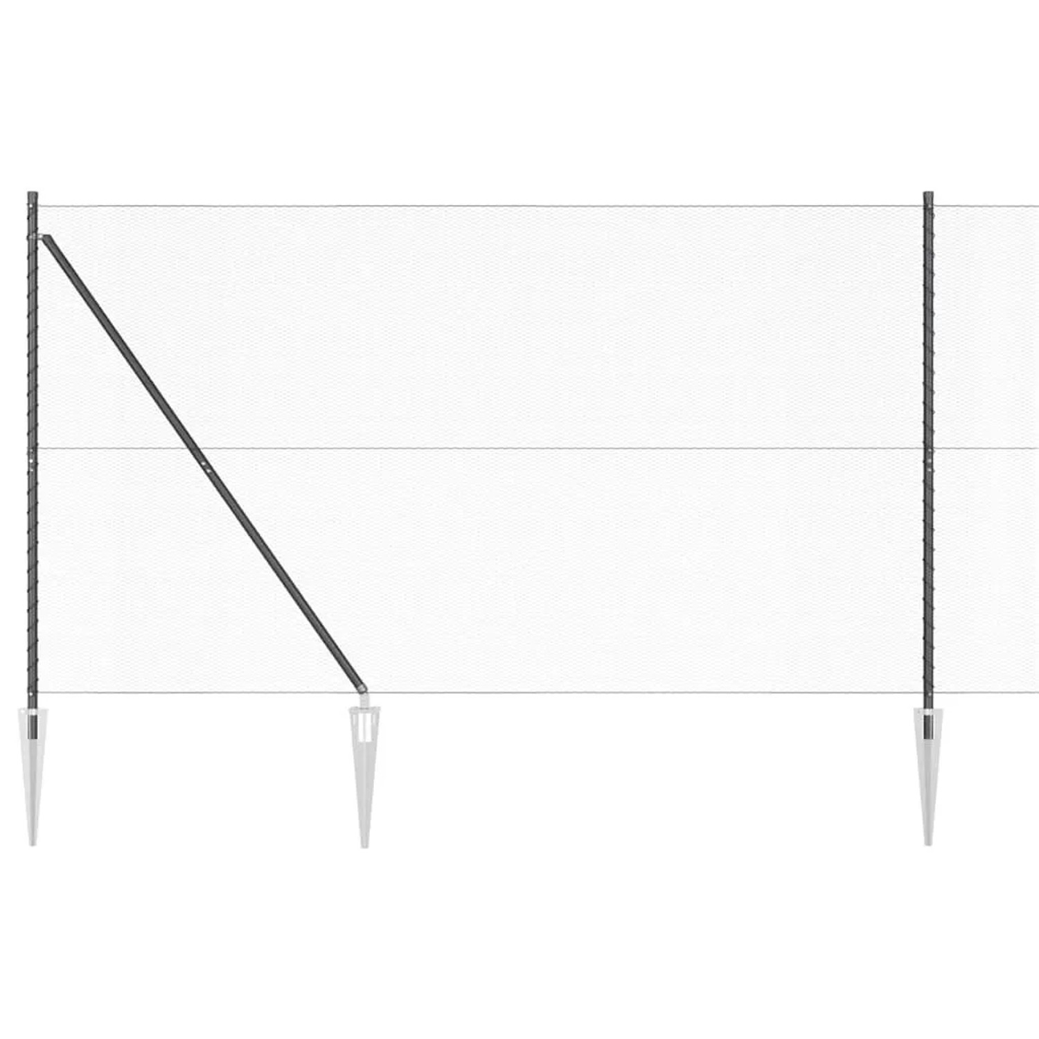 vidaXL Zaunpfosten Grau 10 x 1,5 m 13 mm Maschenweite Stahl und PVC 3353211