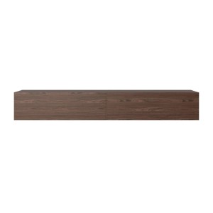 Selsey TV-Hängeboard Bisira 200 cm in Nussbaum-Holzoptik. Modernes, griffloses TV-Möbel mit 2 Klapptüren.