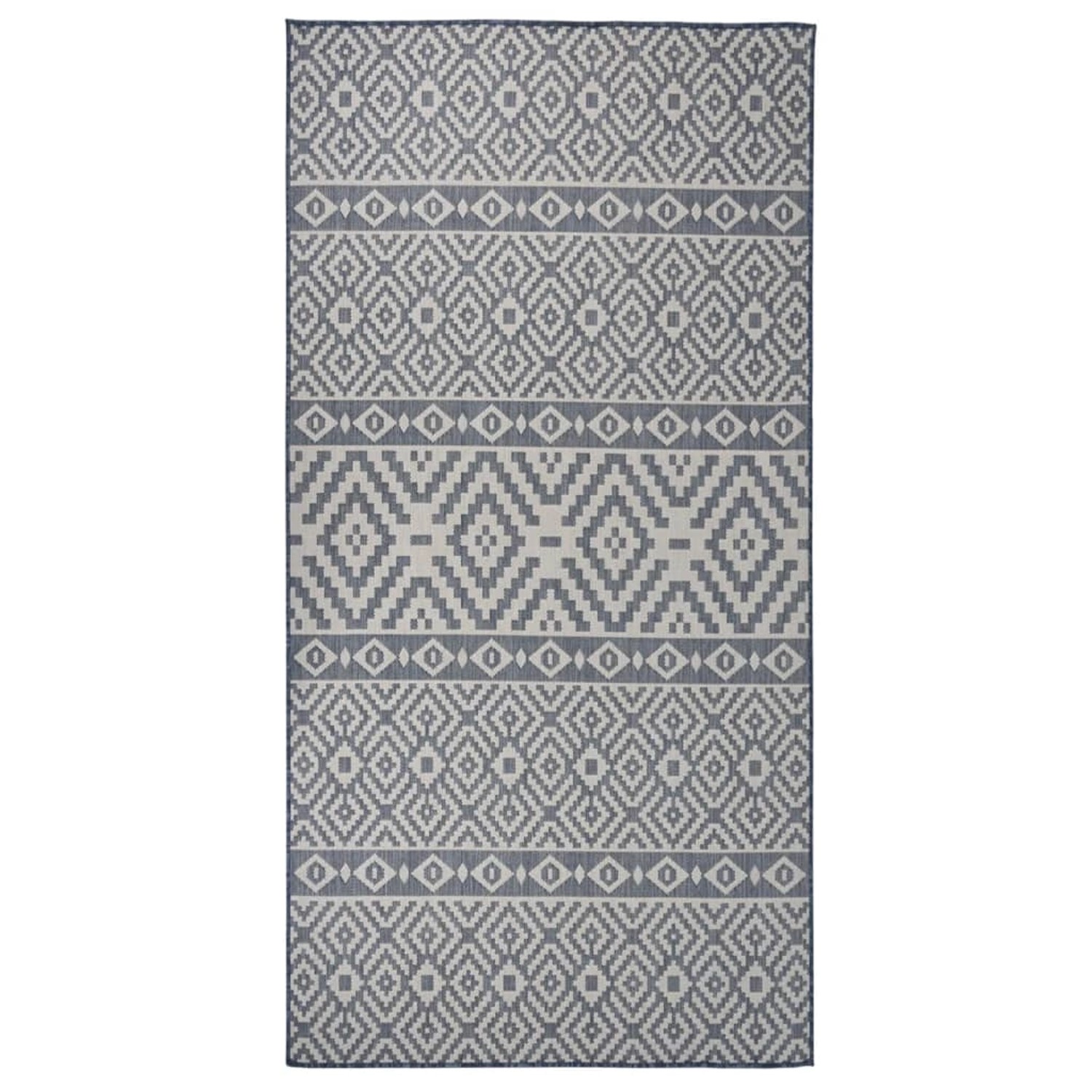 vidaXL Outdoorteppich Flachgewebe 100x200 Cm Blau Gestreift 1124006 günstig online kaufen