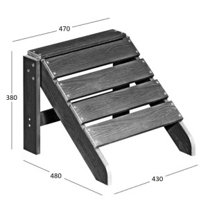 NEG Adirondack Fußbank MARCY Naturbraun, Kunststoff mit Holzoptik. Wetterfester Garten Fußhocker für entspannten Komfort.