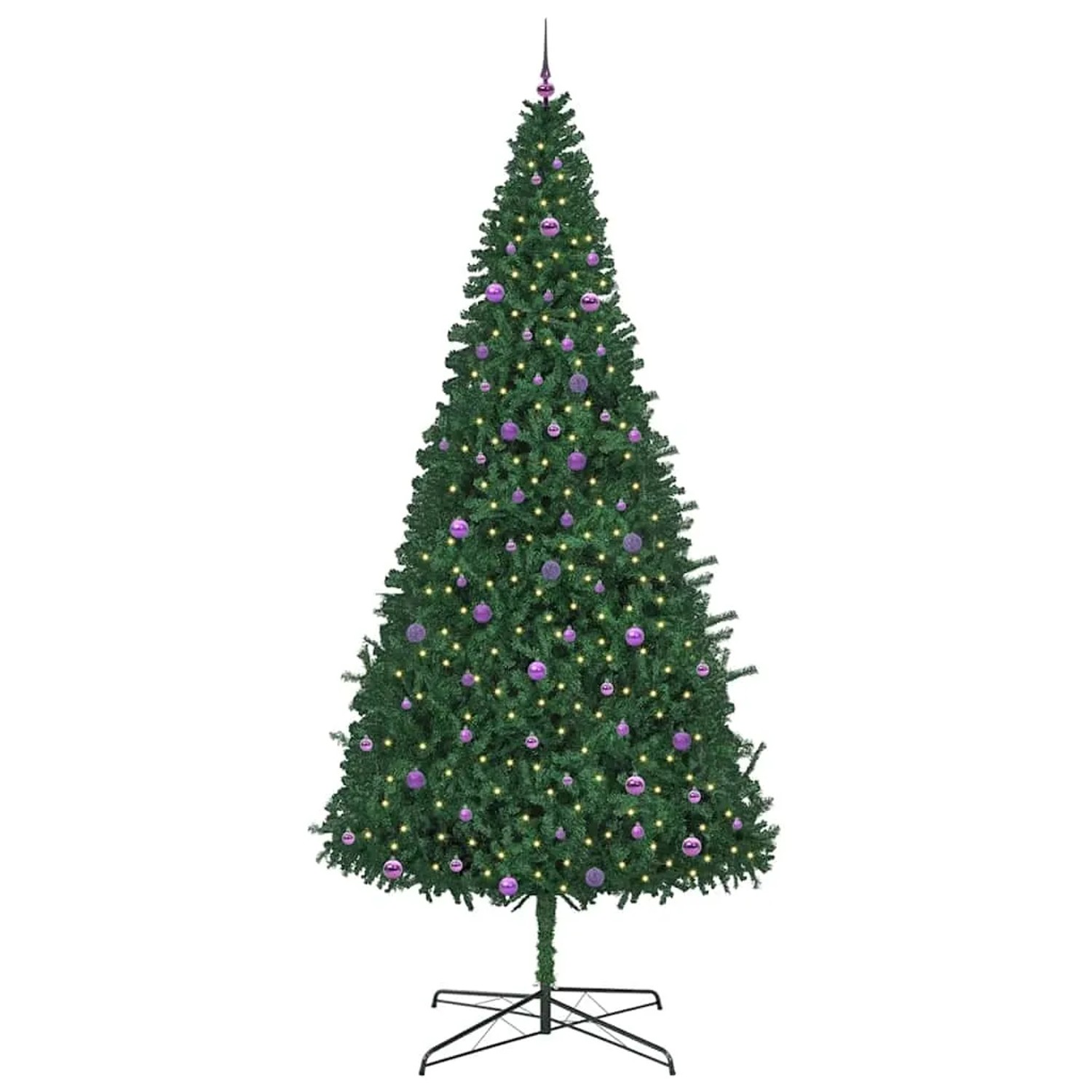 vidaXL Weihnachtsbaum mit Dekorativen Lichterketten Grün 400 cm PVC 3394822