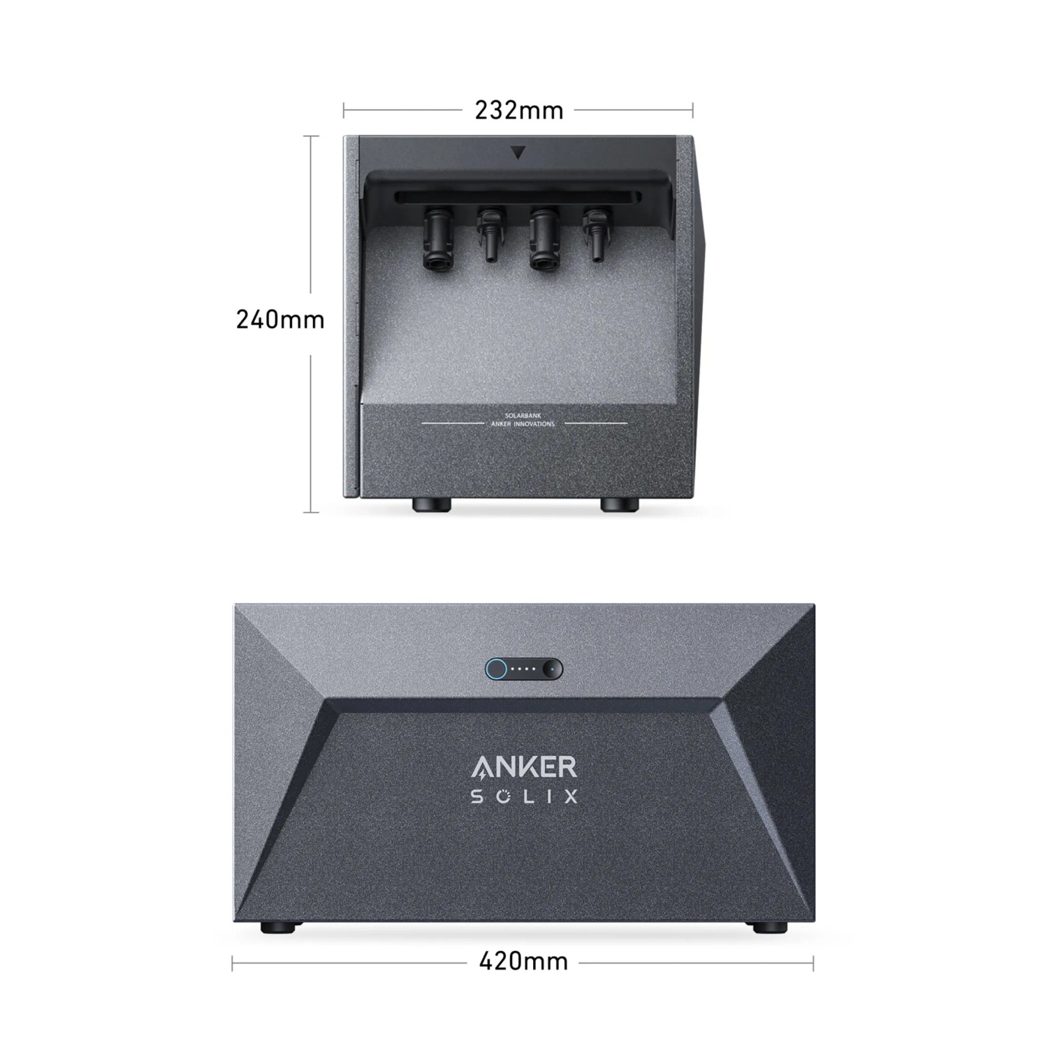 Anker Solix RS40B Balkonkraftwerk mit Speicher, Maße der Solarbank E1600.