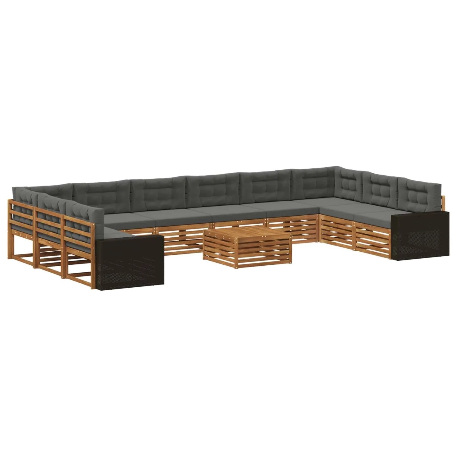 vidaXL Sofagarnituren mit Kissen 11 Stk Massivholz Akazie 3383935