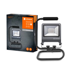 Ledvance LED-Baustrahler Worklight S-Stand 30W, tragbarer Arbeitsscheinwerfer mit kaltweißem Licht.