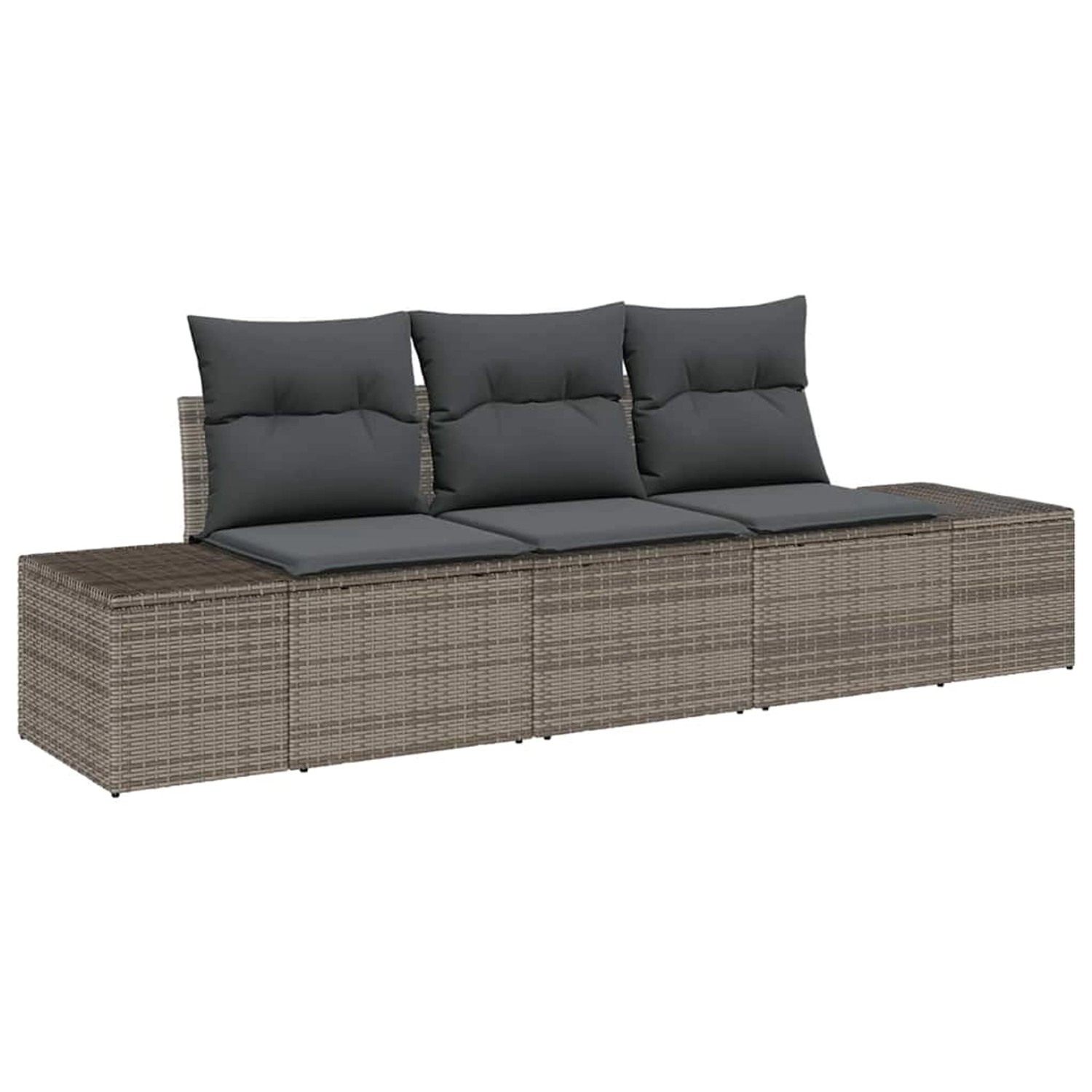vidaXL Garten-Sofa-Set 3-Tlg Grau Poly Rattan 3346919 günstig online kaufen