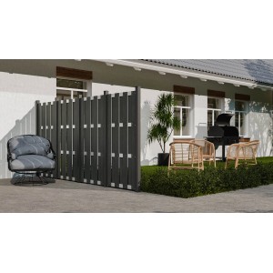 GroJa Fertigzaun Hochkant 84,3 cm x 180 cm Steingrau