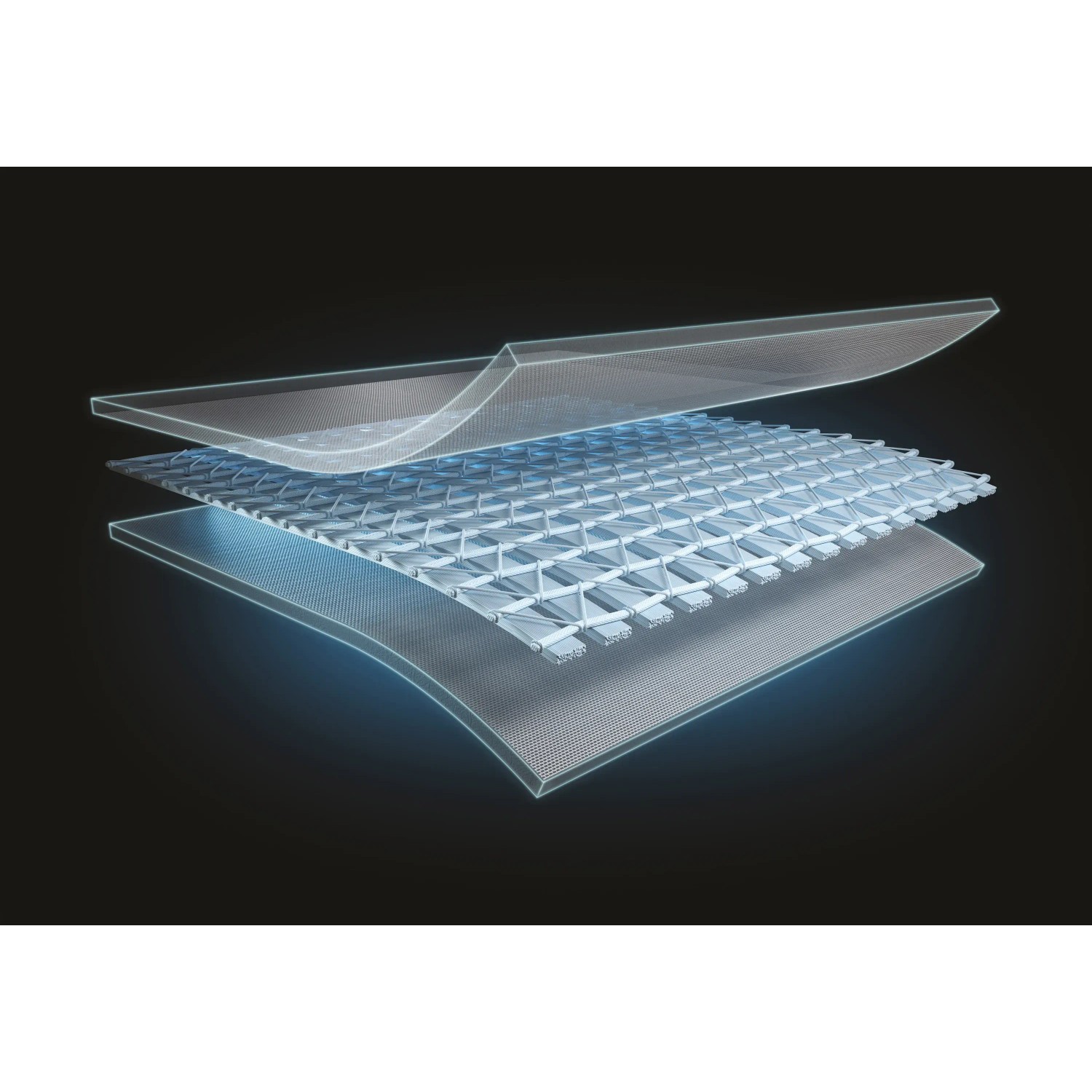 Detailaufnahme der Fiber-Tech Konstruktion des Intex PureSpa Whirlpools, die innere Struktur und Material zeigt.