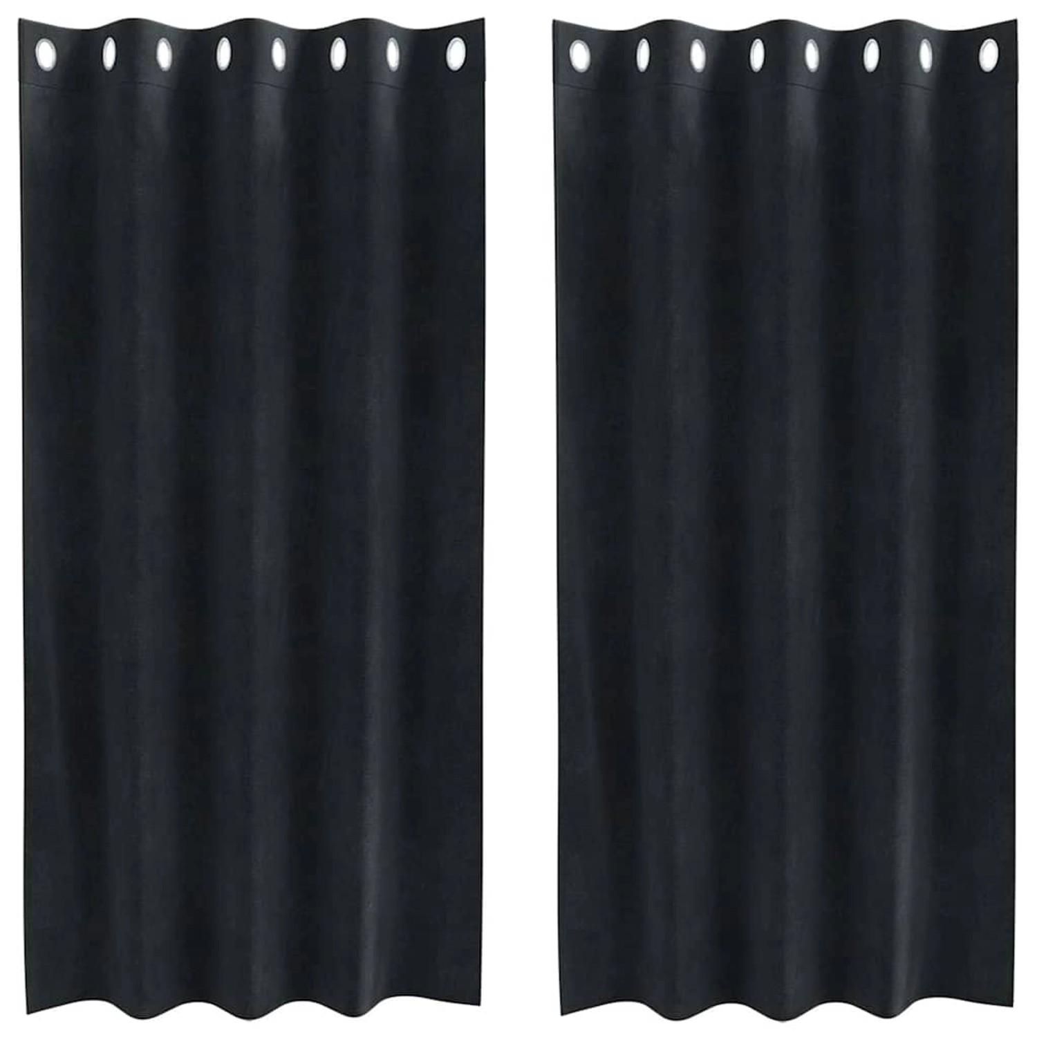 vidaXL Vorhänge 2 Stk Schwarz 140 x 175 cm Samt 4107164 günstig online kaufen