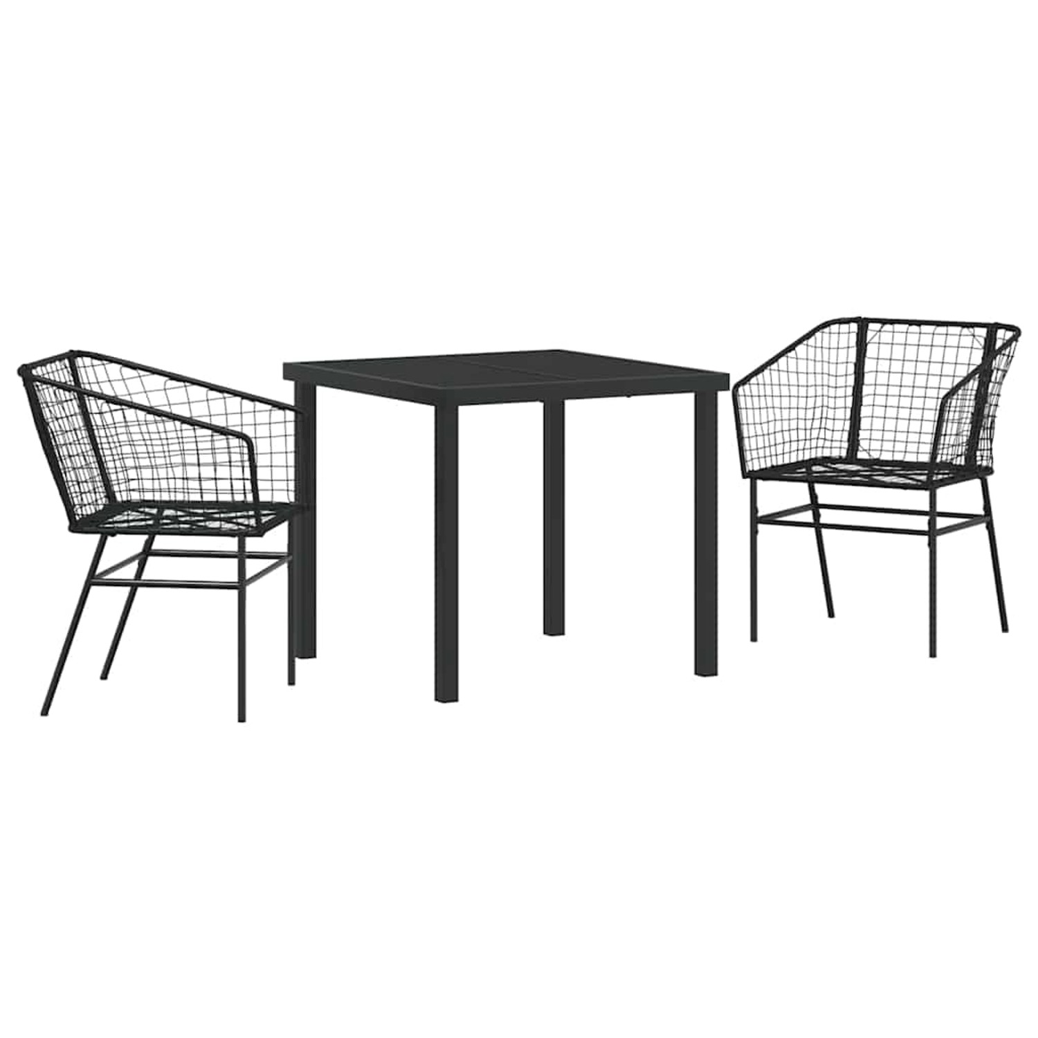 vidaXL Garten Essgruppe 3-Tlg Schwarz Poly Rattan 3380890 günstig online kaufen