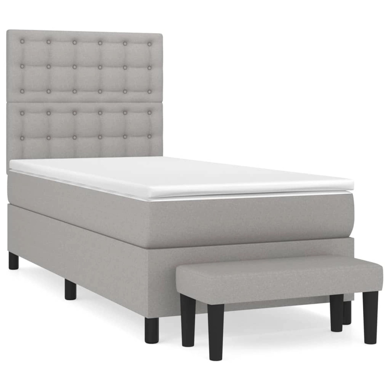 vidaXL Boxspringbett mit Matratze Hellgrau 100x200 cm Stoff1393001 günstig online kaufen