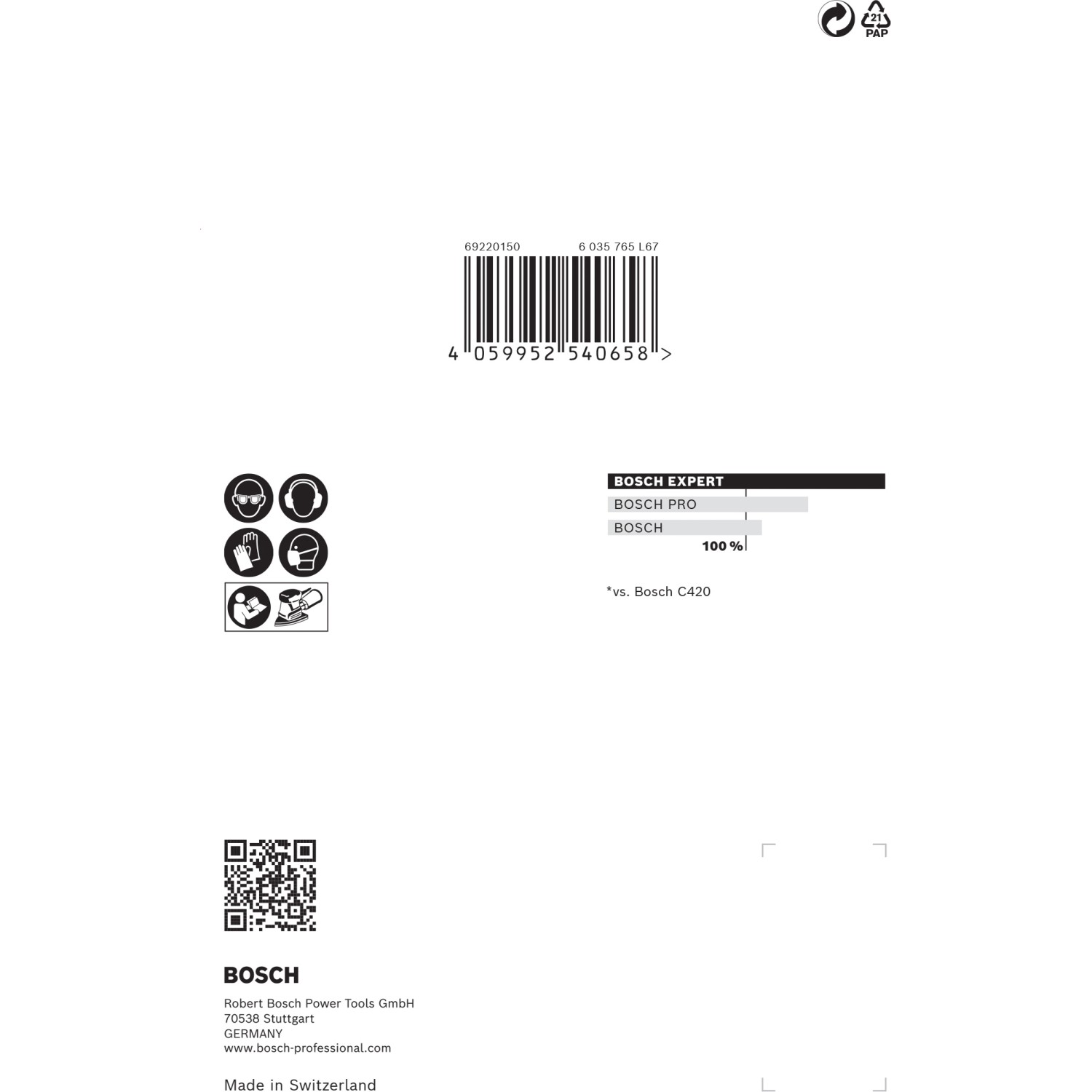 Verpackung Bosch Expert Netzschleifblatt M480, 100x150mm, K120, 5 Stk.