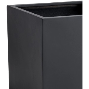 Detailansicht des anthrazitfarbenen Vivanno Pflanzkübel Block, 40x40x40 cm.