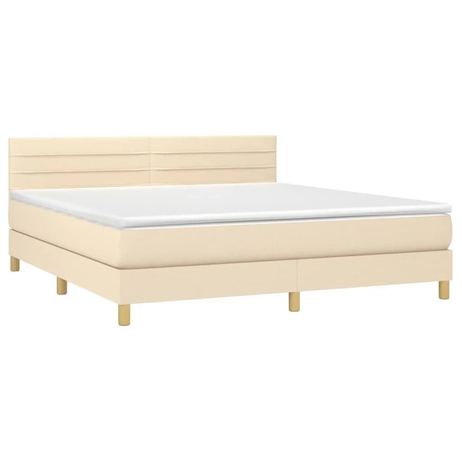 vidaXL Boxspringbett mit Matratze & LED Creme 180x200 cm Stoff 3133818 günstig online kaufen